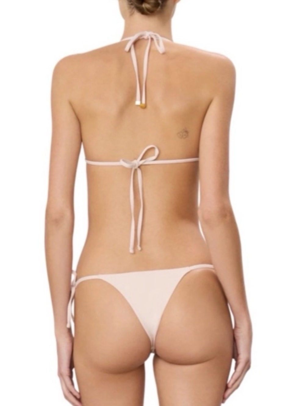 Eterne Women's Light Nude Tie-Side Triangle Bikini-ISLA DUSTY PINK - Picture 9 of 11